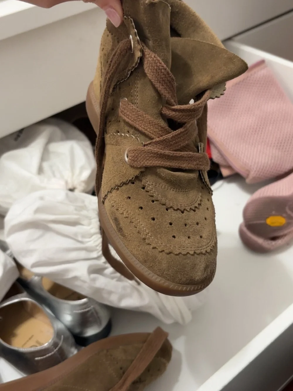 Isabel Marant Bobby Suede Wedge Sneakers